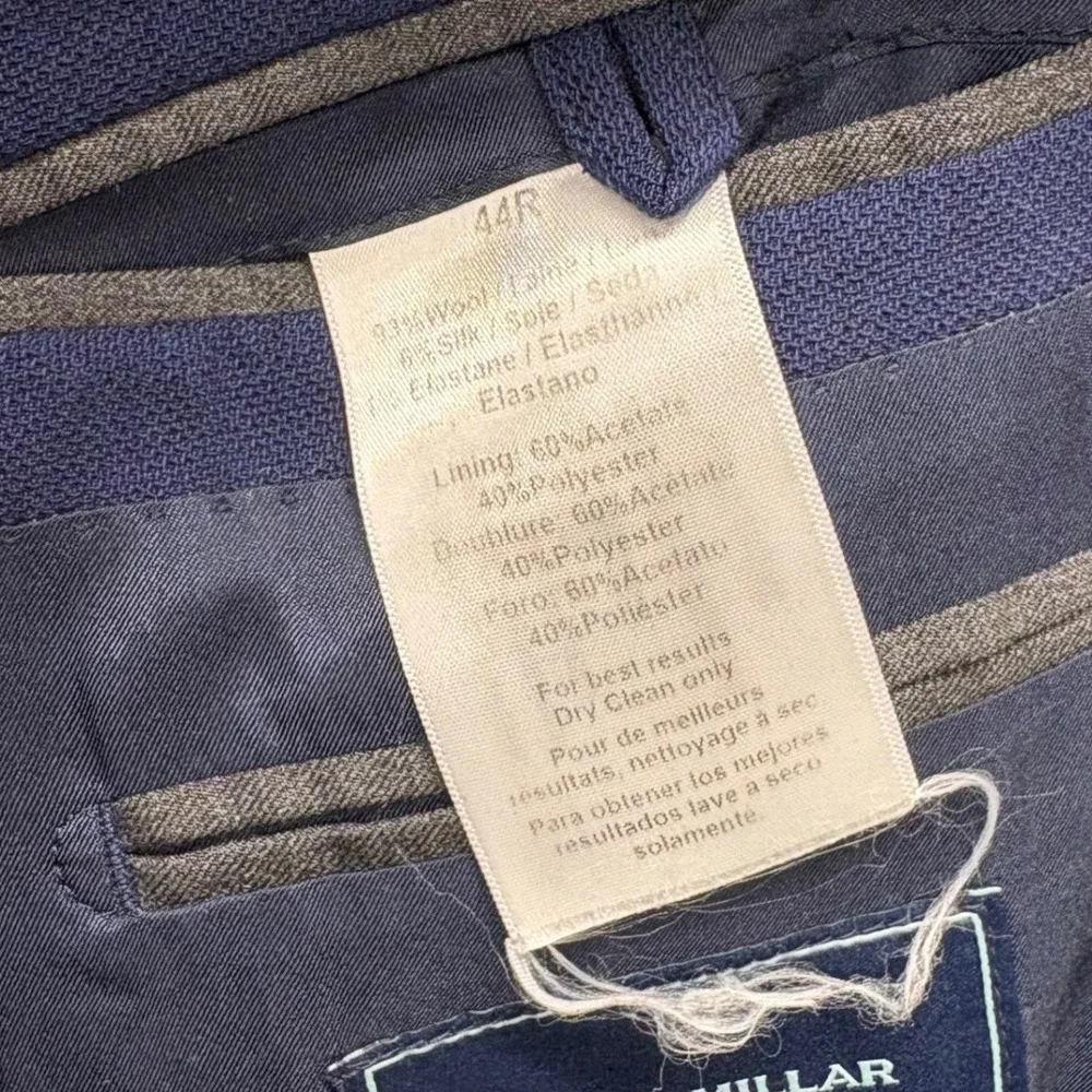 Peter Millar Excursionist Flex Blazer Mens 44R Navy Blue Wool Silk Sport Coat